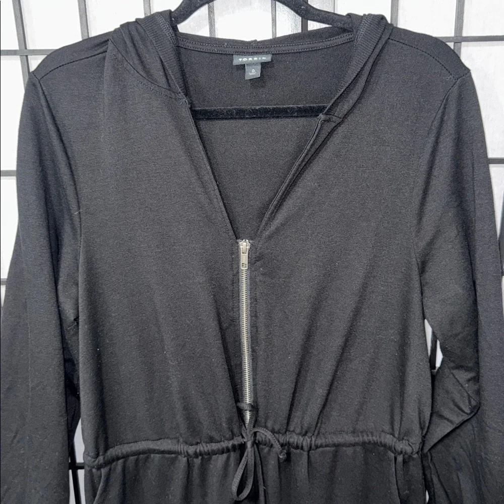Torrid BLACK TERRY ZIP FRONT HOODED JUMPSUIT - Picture 8 of 11